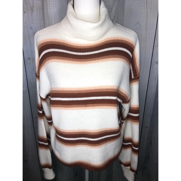 URBAN OUTFITTERS Tia Striped Turtleneck Sweater - Picture 2 of 9